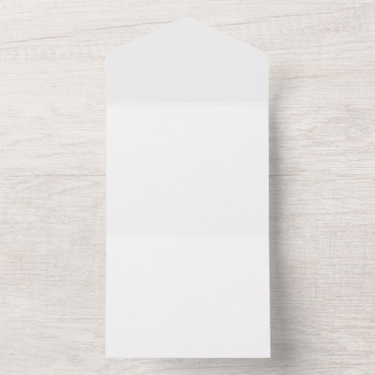Blank witte bruiloft all in one uitnodiging (Binnen)