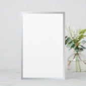 Blank zilver briefpapier (Staand voorkant)