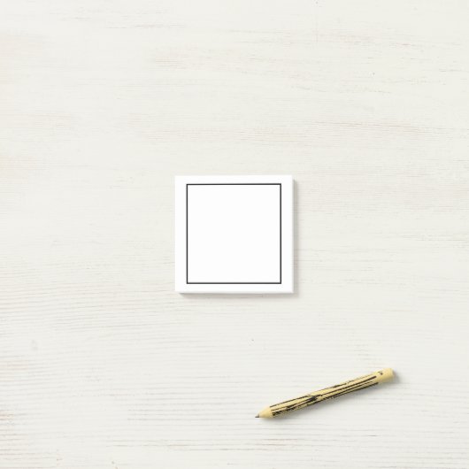 Blank Zwart-wit Post-it® Notes (Op bureau)
