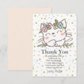 blanke katje, kitten, dieren bedankt je kaart (Voorkant / Achterkant)