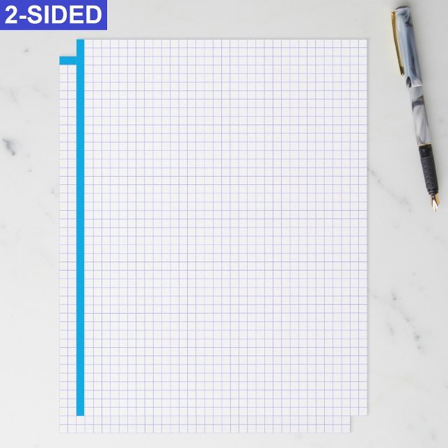 Blanke technische ruitjespapiervellen (blauwe lijn briefhoofd (Engineering graph paper sheets, Large grid paper for drafting, Blueprint drawing paper letter size)