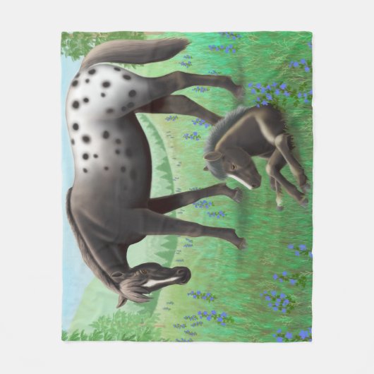 Blanket Appaloosa Horse and Foal Fleece Blanket (Voorkant)