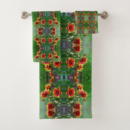 Blanket Flower Daisies Waterverf Abstract Bad Handdoek (Insitu)