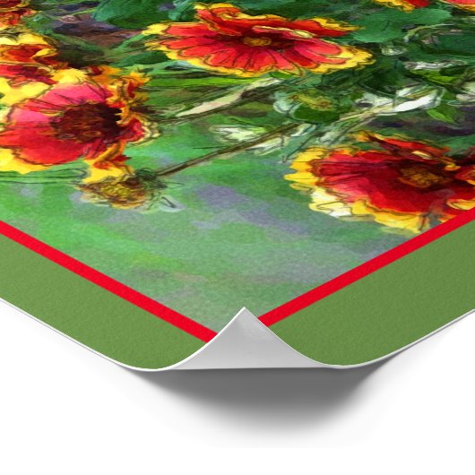 Blanket Flower Daisies Waterverf Abstract Poster (Hoek)