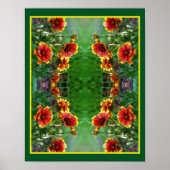 Blanket Flower Daisies Waterverf Abstract Poster (Voorkant)