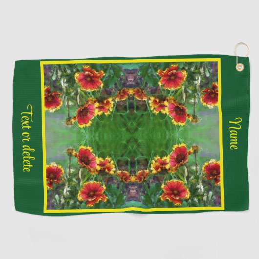 Blanket Flower Daisies Waterverf op maat Golfhanddoek (Horizontaal)