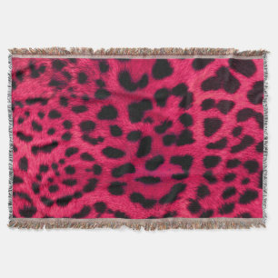 Blanket/Hot Pink Cheetah-printer met schroefdraad Deken