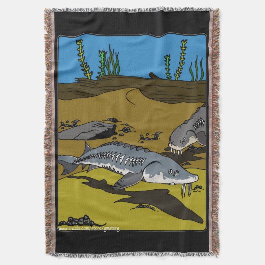 BLANKET - LAKE STURGEON COLORING PAGE  DEKEN (Voorkant Verticaal)