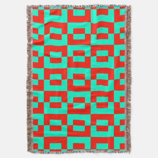 Blanket met draaimoes en rood tegelontwerp deken (Voorkant Verticaal)