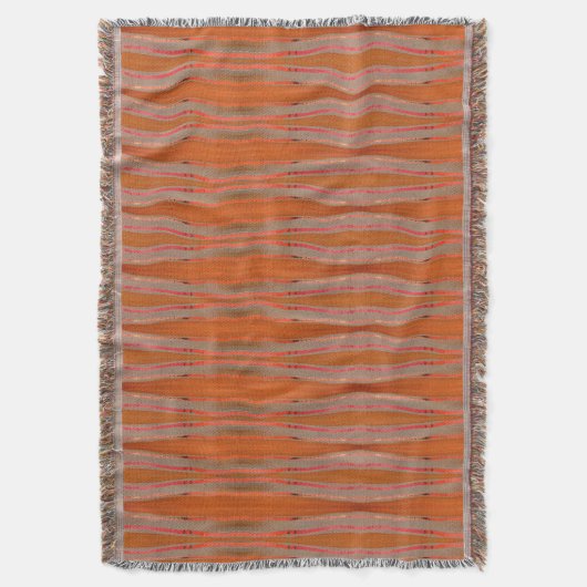 Blanket met Oranje en grijze schroefdraad met rand Deken (Voorkant Verticaal)