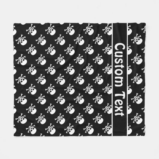 Blanket met schedel en kruisbeenderen met aangepas fleece deken (Voorkant (Horizontaal))