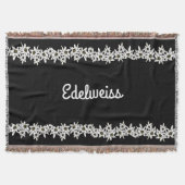 Blanket met zwarte en witte Edelweiss Deken (Voorkant)