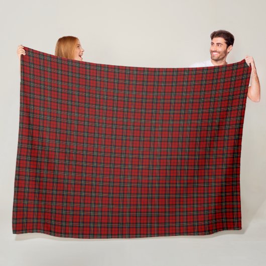 Blanket - Red Tartan Macpherson Clan (L) Fleece Deken (In situ)