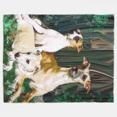 Blanket van de familie Whippet Fleece Deken (Voorkant (Horizontaal))
