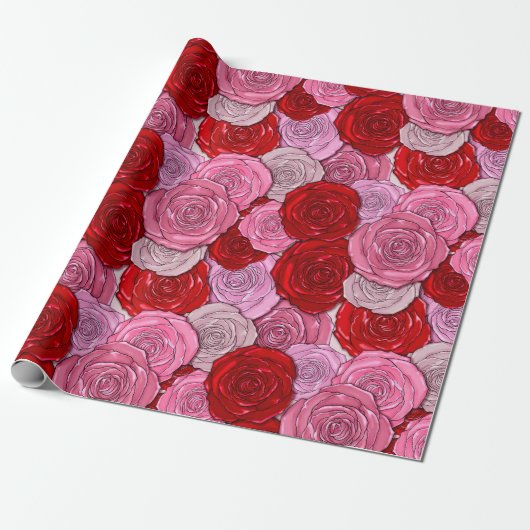 Blanket van Rozen Cadeaupapier (Uitgerold)