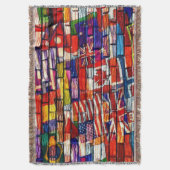 Blanket/wereldvlaggen met dunne laag deken (Voorkant Verticaal)