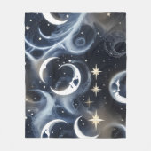 Blankets – Platinum Silver Celestial Moon Luxury Fleece Deken (Voorkant)