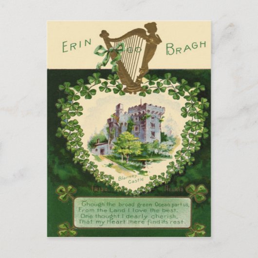 Blarney Castle Harp van Erin St Patrick's Briefkaart (Voorkant)