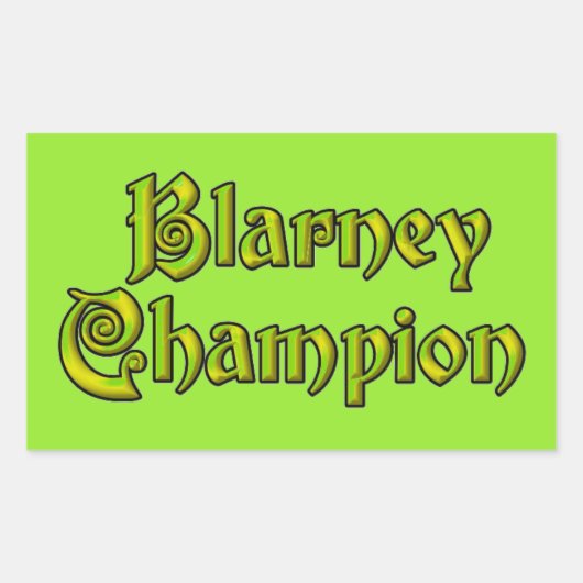 Blarney Champion groene rechthoek stickers (Voorkant)