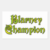 Blarney Champion rectangle blanc autocollants (Devant)