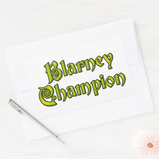Blarney Champion rectangle blanc autocollants (Enveloppe)