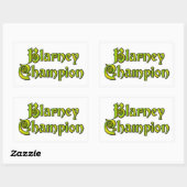 Blarney Champion rectangle blanc autocollants (Feuille)