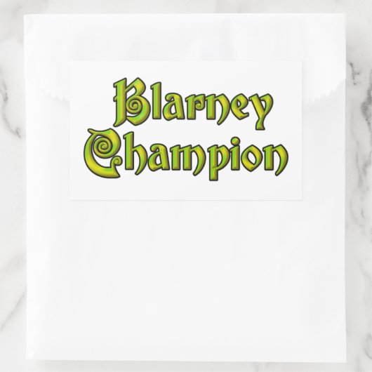 Blarney Champion rectangle blanc autocollants (Sac)