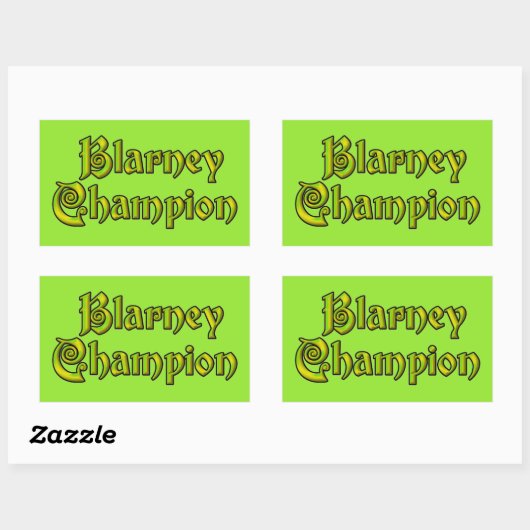 Blarney Champion vert rectangle stickers (Feuille)