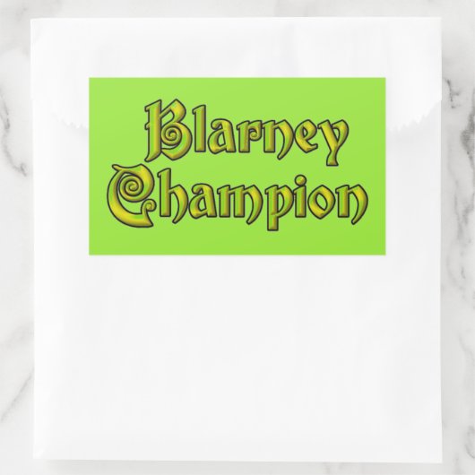 Blarney Champion vert rectangle stickers (Sac)