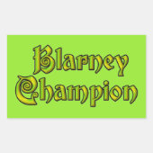 Blarney Champion vert rectangle stickers (Devant)