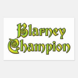 Blarney Champion witte rechthoek stickers
