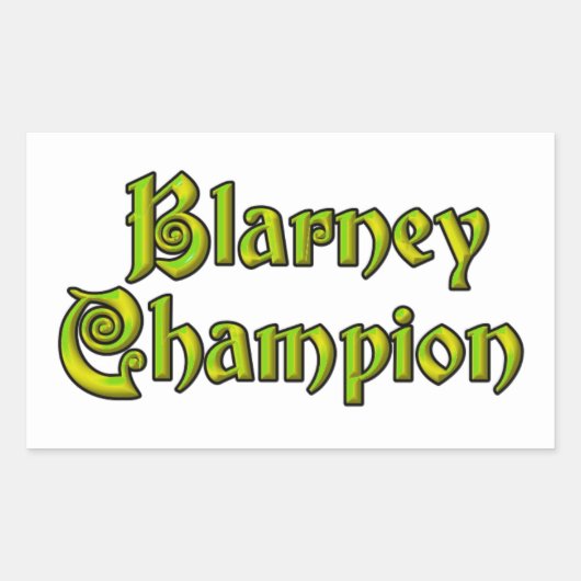 Blarney Champion witte rechthoek stickers (Voorkant)