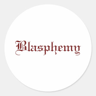 Blasfemie (rood) ronde sticker