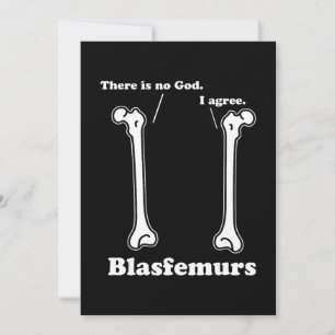 blasfemurs grammatica pun, grappige biologie feestdagenkaart