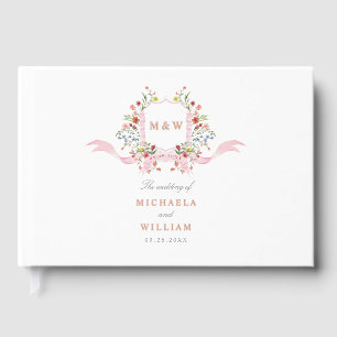 Blason Botanique Régence Aquarelle Rose Mariage
