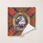Blason de Clan Hepburn sur tartan (Gant de toilette)