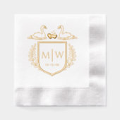 Blason de cœurs de cygnes 2 Monogramme de mariage (Recto)