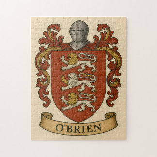 Blason de famille O'Brien en puzzle plaqué argent
