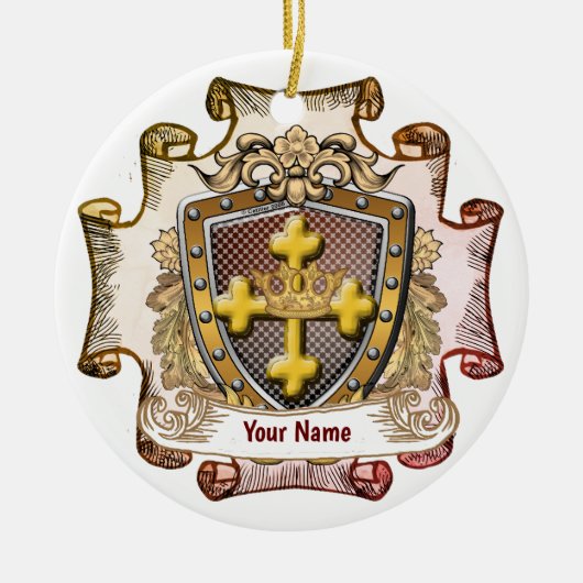 Blason de famille Valor ornement de nom de famille (Devant)