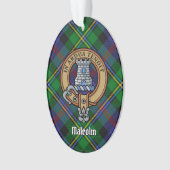 Blason du clan Malcolm sur tartan (devant)