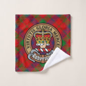 Blason du clan Robertson sur tartan (Gant de toilette)