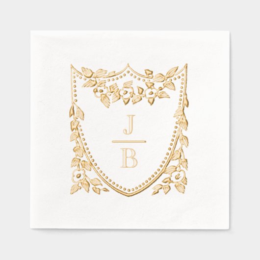 Blason Floral 2 Initiales Monogramme de Mariage #2 (Recto)