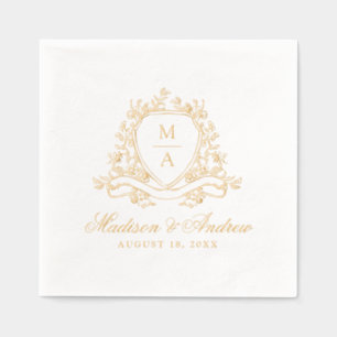 Blason Floral Élégant Monogramme de Mariage