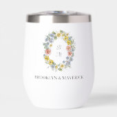 Blason Floral Formel Monogramme de Mariage (Avant)
