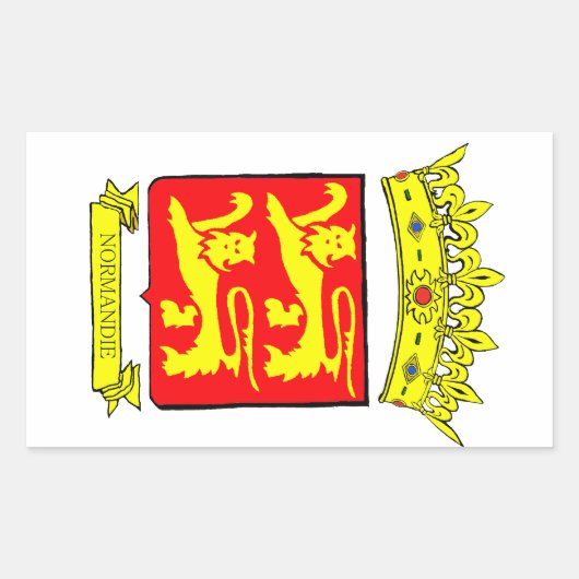 BLASON NORMANDIE RECHTHOEKIGE STICKER (Voorkant)