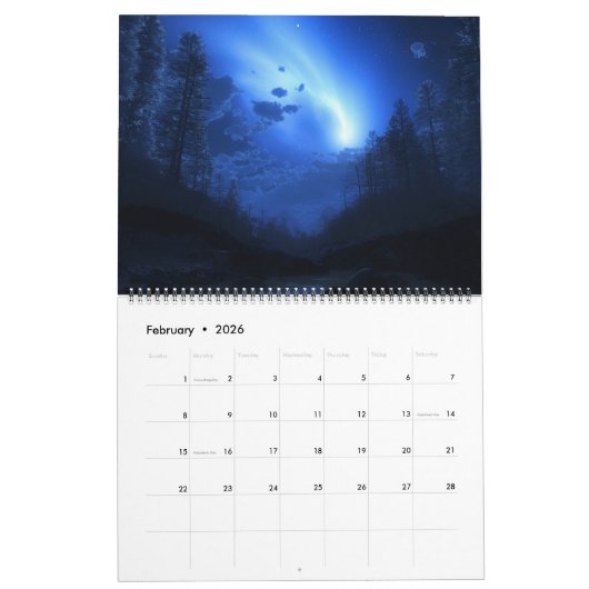 Blasphème numérique Classic Calendrier mural (Feb 2026)