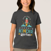 Blast Off Graduated Kindergarten 2022 Rocket Ship Tri-Blend Shirt (Voorkant)