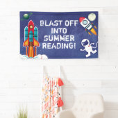 Blast off in de zomer lezen aangepaste bibliotheek spandoek (Insitu)