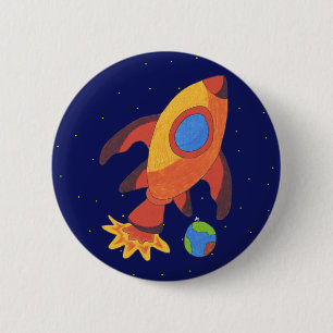 Blast off Rocket Ship Button
