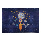 Blast-Off Rocketship Kinder Bedding Kussensloop Se (Voorkant-Rechts)